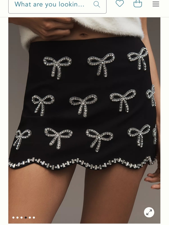 En Saison Dresses & Skirts - En Saison Black Mini Skirt with Crystal Bow Embellishments
